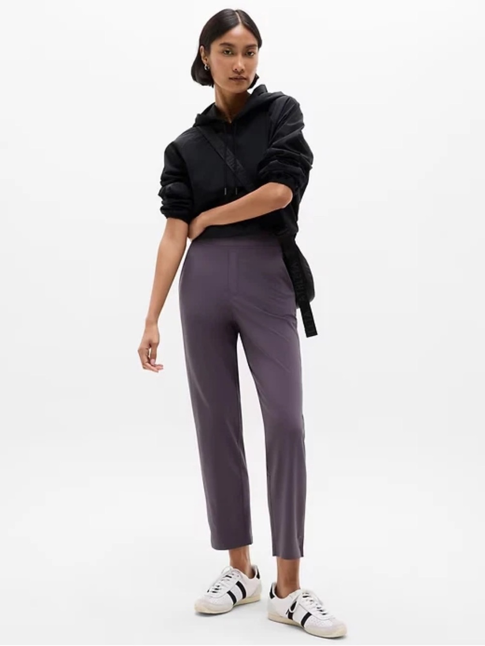 Athleta Brooklyn Mid Rise Ankle Pant Size 4 Purple Stretch Tapered Womens